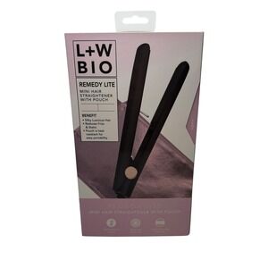 L+W BIO Mini Hair‎ Straightener Remedy Lite Ceramic Tourmaline Plates Pouch